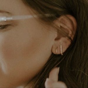 Our Spare Change•Beaded Gold Hoop Earrings